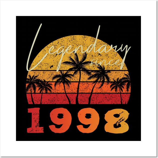 Retro Legendary since 1998 Saying Birthday Design Wall Art by Dustwear Design